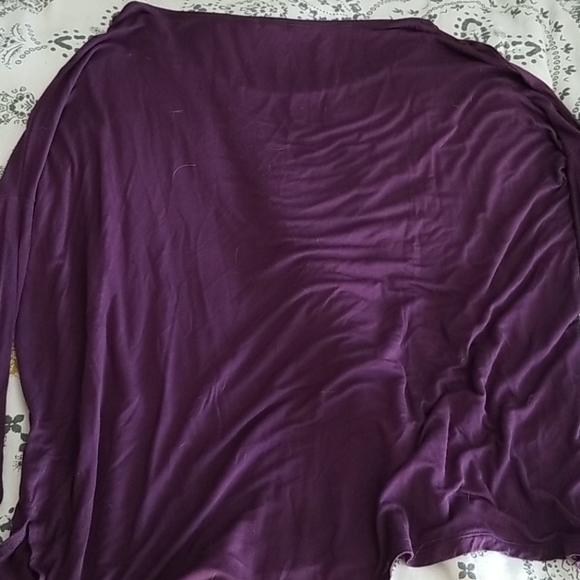 Oversized Flowy Purple Long Sleeve T-shirt - Picture 3 of 4
